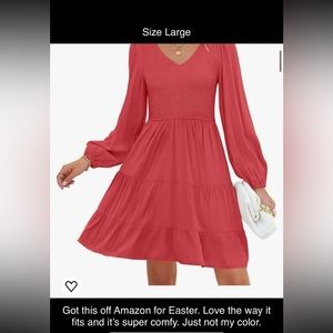 Amazon Mini Dress, Large, Watermelon color. Worn ONCE, new, perfect condition.